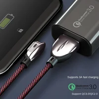 Mobile game fast charging data cable is suitable for Apple Android type-C nylon woven 5A elbow mobile phone charging
