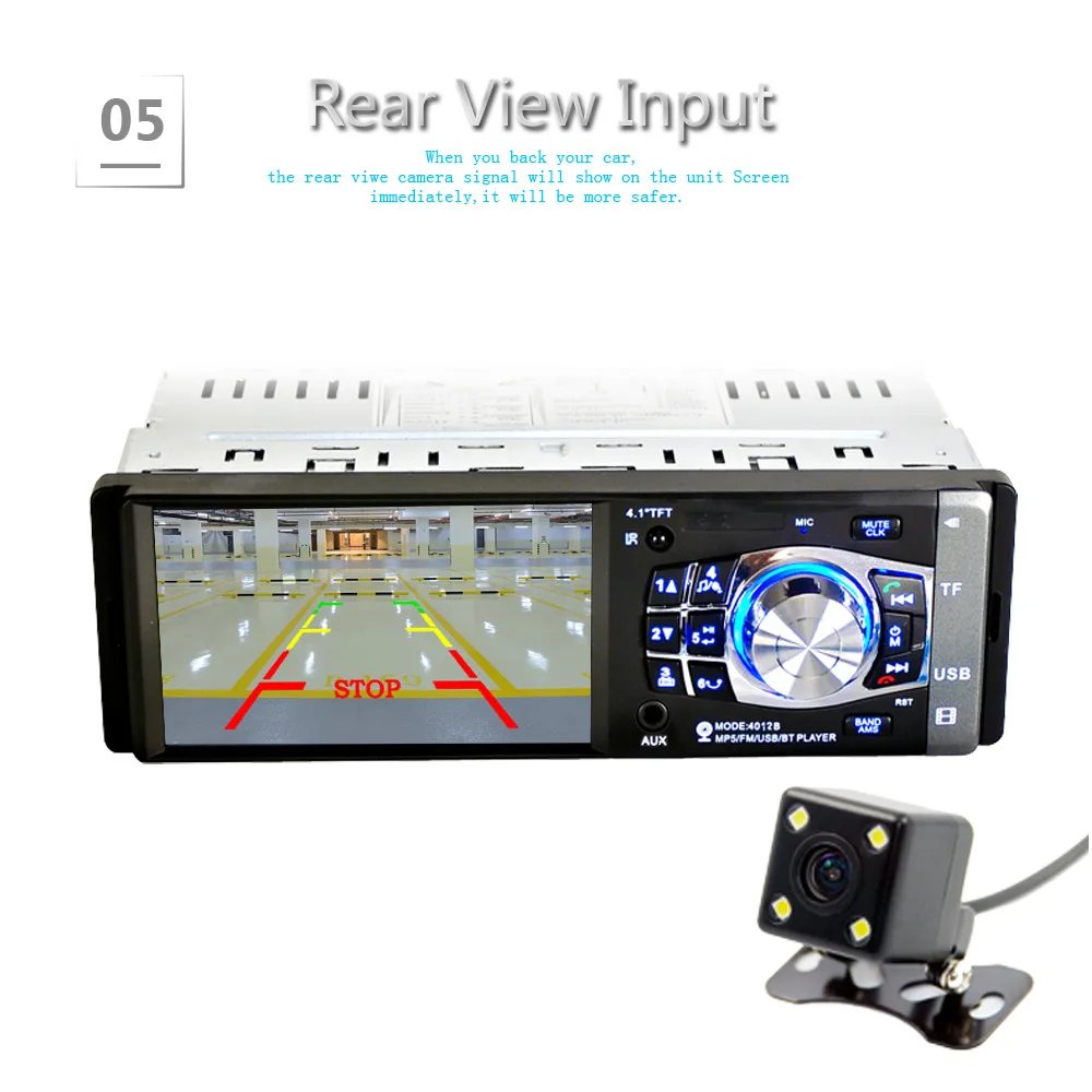 Автомагнитола 1 Din FM радио авто аудио стерео Поддержка камеры заднего вида