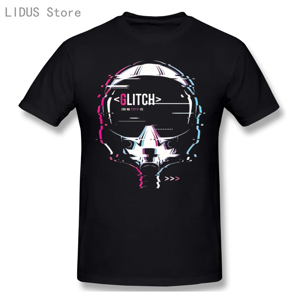 

Stylish T-Shirt And Apparel Trendy Design With Glitchy Flight Helmet Gift Cartoon Graphic Cool Short Sleeve T-Shirt Top