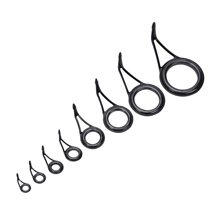 

50 шт./компл. керамическая Удочка из высокоуглеродистой стали направляющие наконечники Fish 6 #-30 #, набор запчастей для полюса, набор колец, глаз...