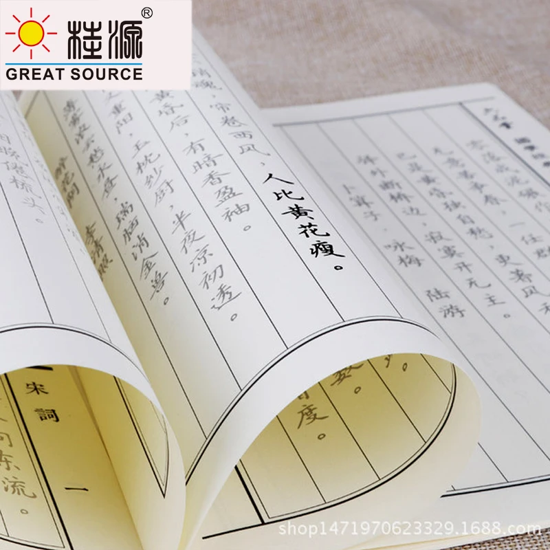 Chinese Calligraphy Book Chinese Character Copybook Repeat Use 16K 10 Books Per Set With Vanish Gel Pen Core