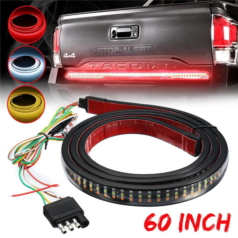 

AMBOTHER 60" Truck Tailgate 504LED Strip Light Bar Triple Row With Reverse Brake Turn Signal For Jeep Pickup For SUV For Dodge