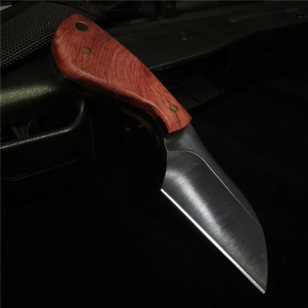 Карманный нож с деревянной ручкой карманный прямой из нержавеющей стали острый и