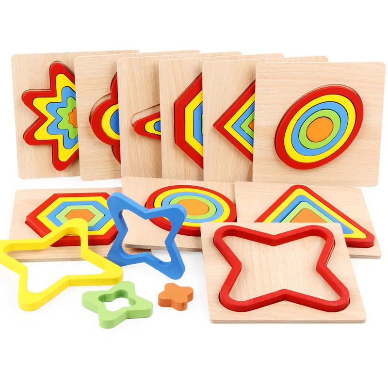 

Puzzles for Kids Colored Multilayer Geometry Wooden Puzzle Toy Wooden Toy Educational Toys for Early Education
