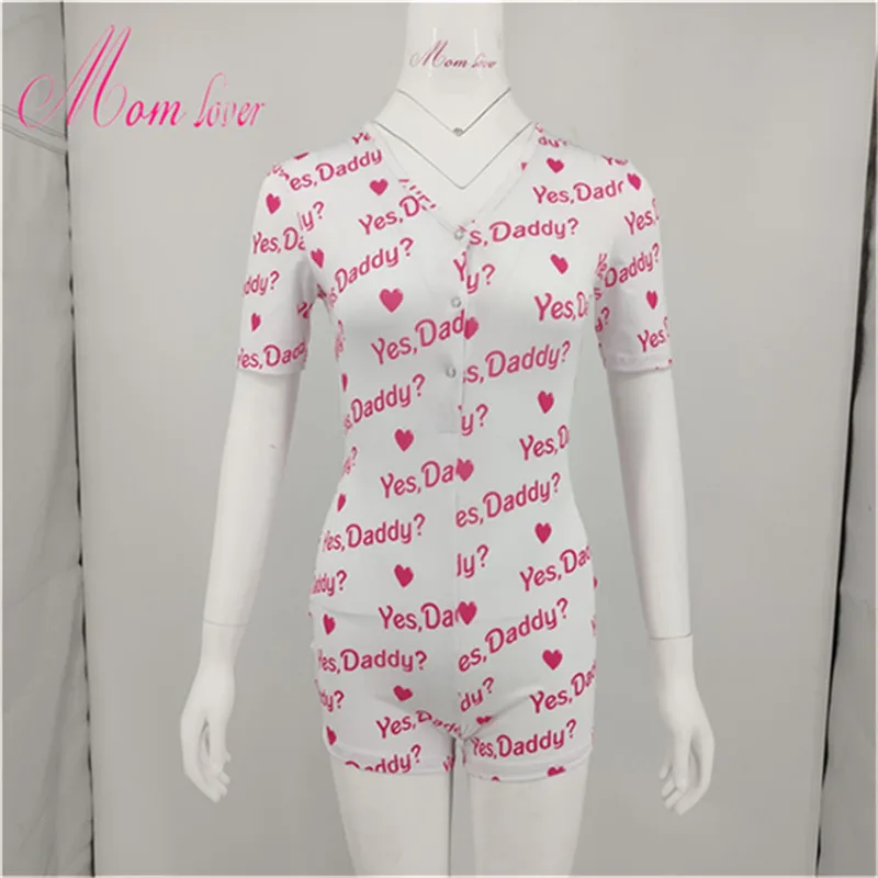 Adult Onesie yes daddy onesies Shorts sleeve backwoods onesie Sexy Rompers Pajamas For Women |