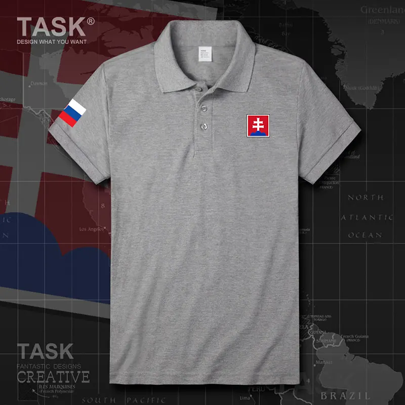 Рубашка-поло мужская с короткими рукавами армейская Словацкая Республика