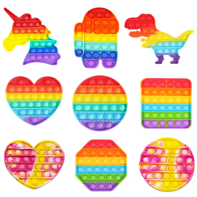 

Радужные игрушки-антистресс, сжимаемые пузырьки для детей, подарок на день рождения