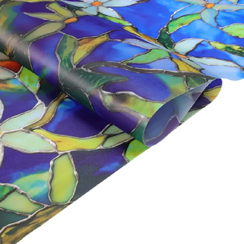 Витражная пленка для окон с цветочным узором статическая термоконтроль защита