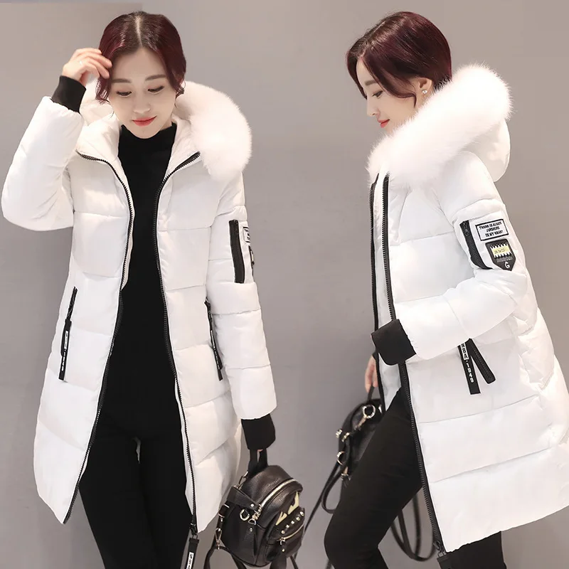 Plus Size Women's 2021 New Winter Padded Jacket Women's Down Padded Jacket Mid-Length Korean Style Slim Padded Jacket