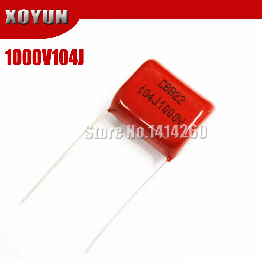 10 шт. CBB22 1000V104J 1000V100NF 1000V0.1UF Pitch 15 мм 104J 1000 В CBB полипропиленовый пленочный