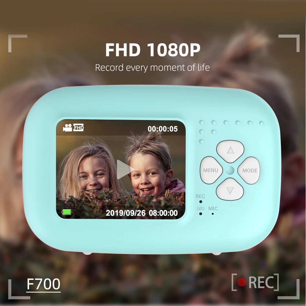 F700 цифровая Противоударная перезаряжаемая портативная мини-игрушка для путешествий с разрешением 1080 P, детская моментальная камера высокого разрешения, умный подарок на день рождения