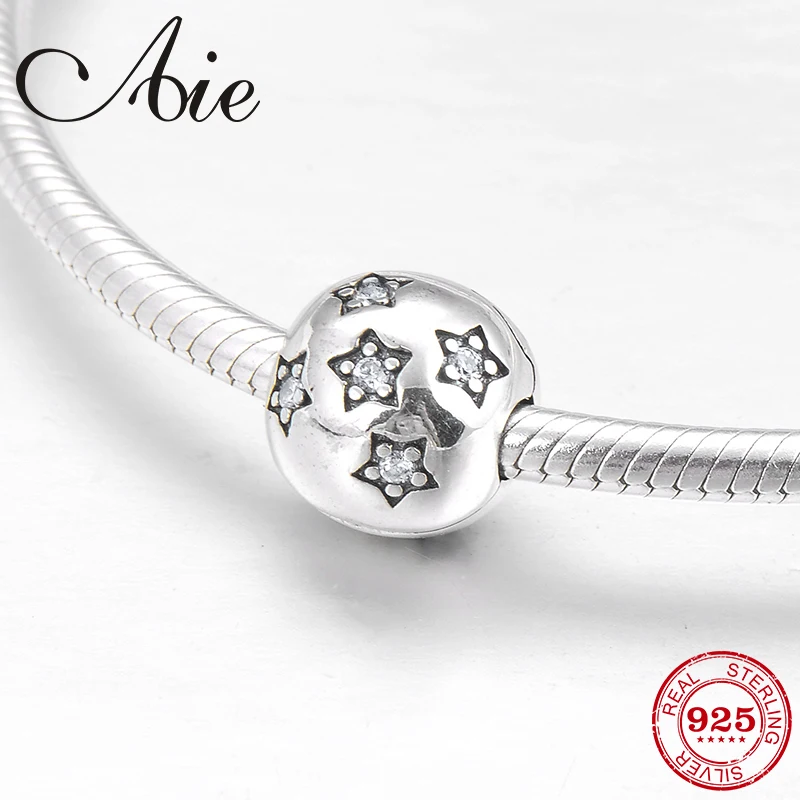 Пятиконечная звезда CZ серебро 925 пробы Изящные позиционирование бусы-клипсы