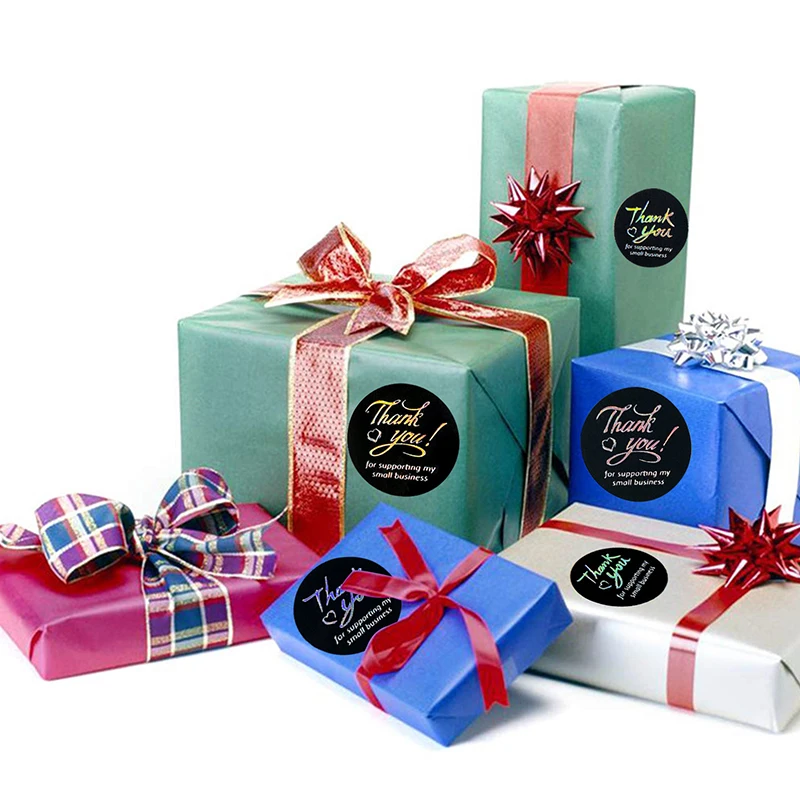 

500Pcs 1'' Round Paper Thank You Stickers for Supporting My Business DIY Handmade Seal Label Gift Packaging Baking Sticker