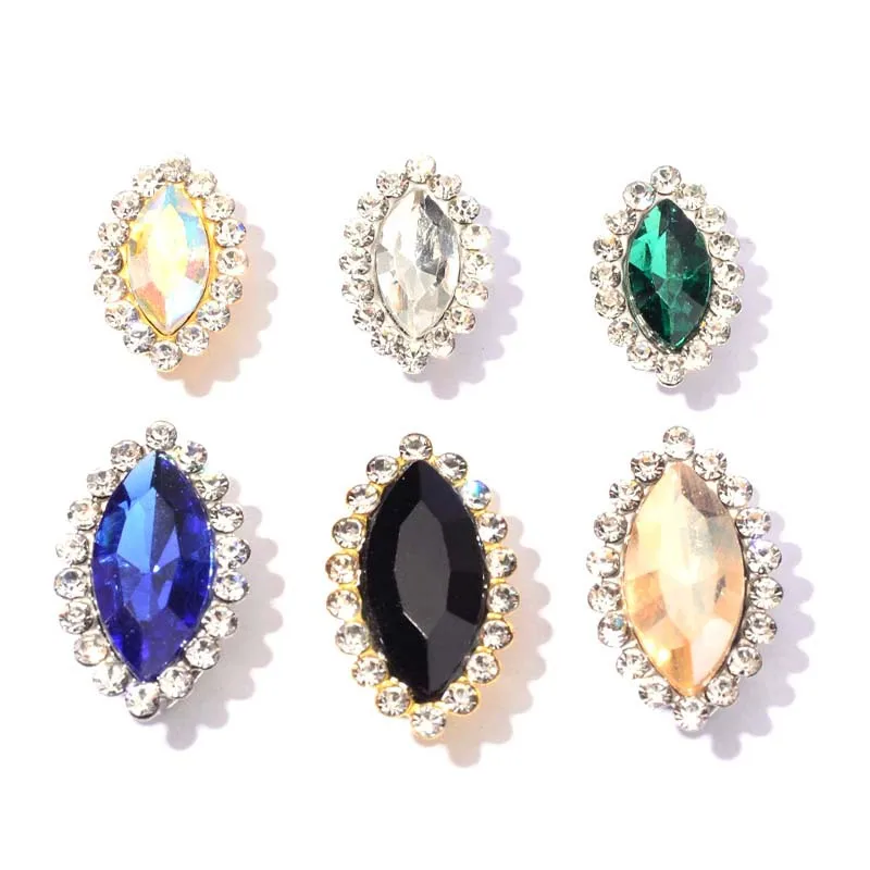 Стразы из хрустального стекла s-образные с плоским основанием пришивные стразы