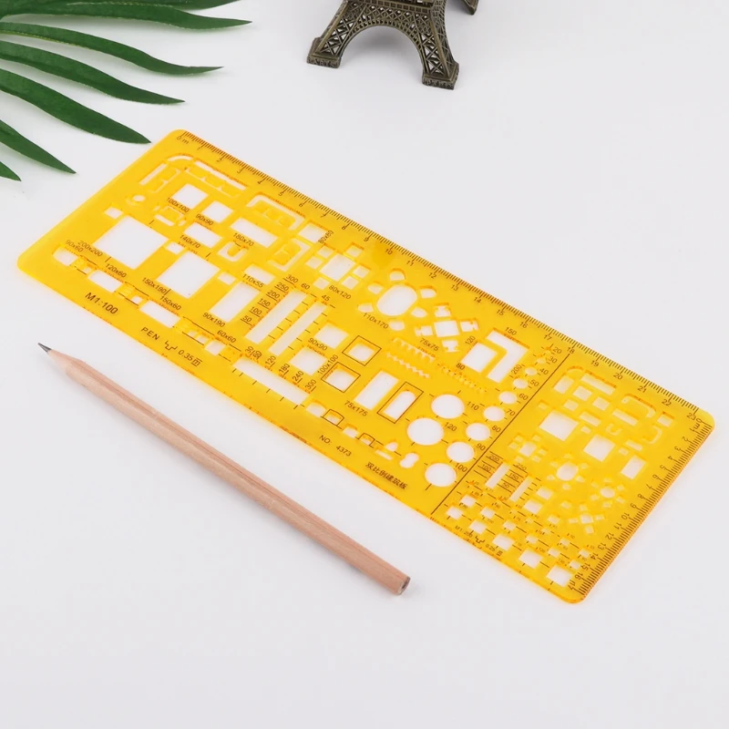 

Professional Architectural Template Ruler Drawings Stencil Measuring Tool Supply R66C