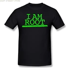 Футболка Linux I Am Root, мужские футболки с круглым вырезом, 100% хлопок, linux, компьютерная операционная система, одежда, юмор, футболка