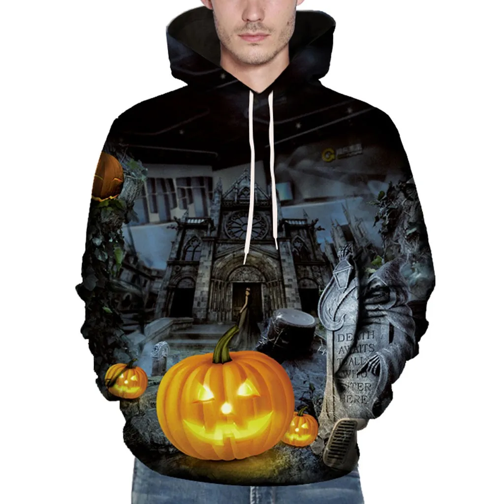 Мужские осенние толстовки с объемным принтом Клоун ужасов мужские и женские