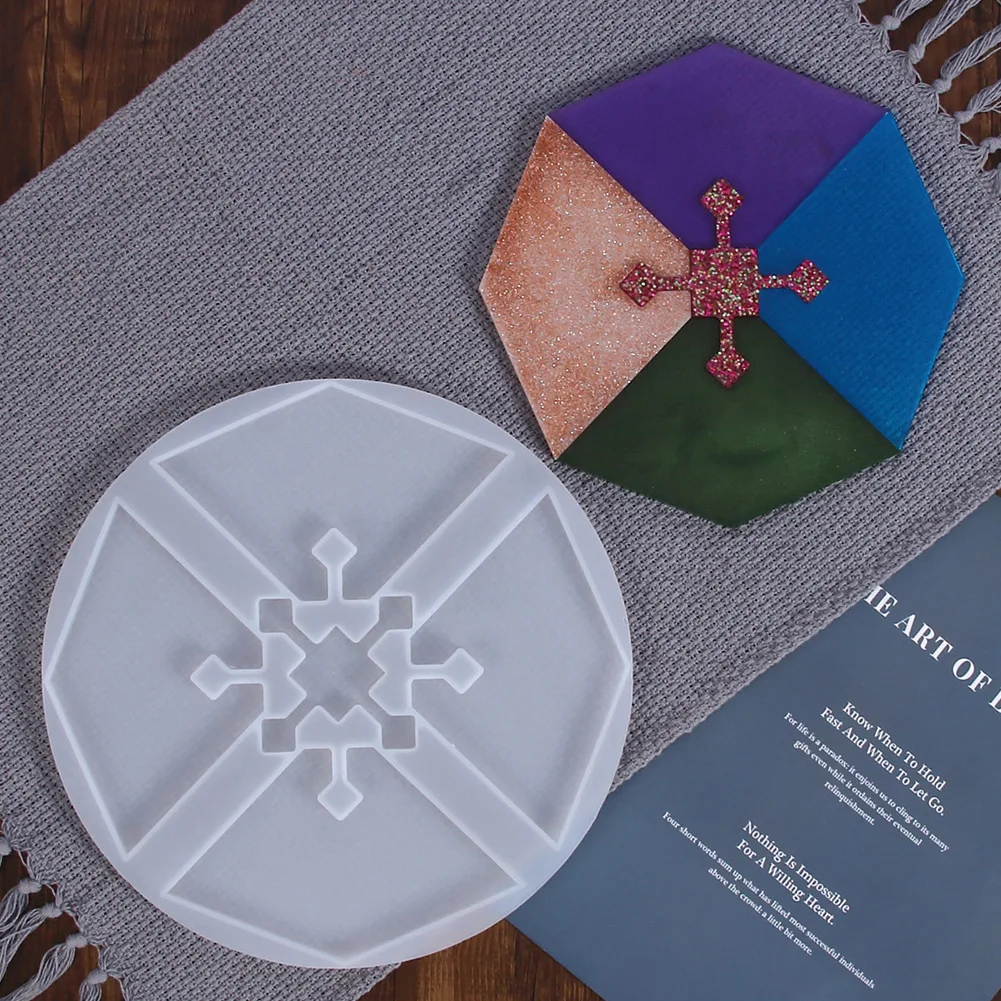 

Stitching Wavy Edge Mold Coaster Table Circular Polygon Mirror Resin Silicone Mold Diy Decoration Crystal Glue