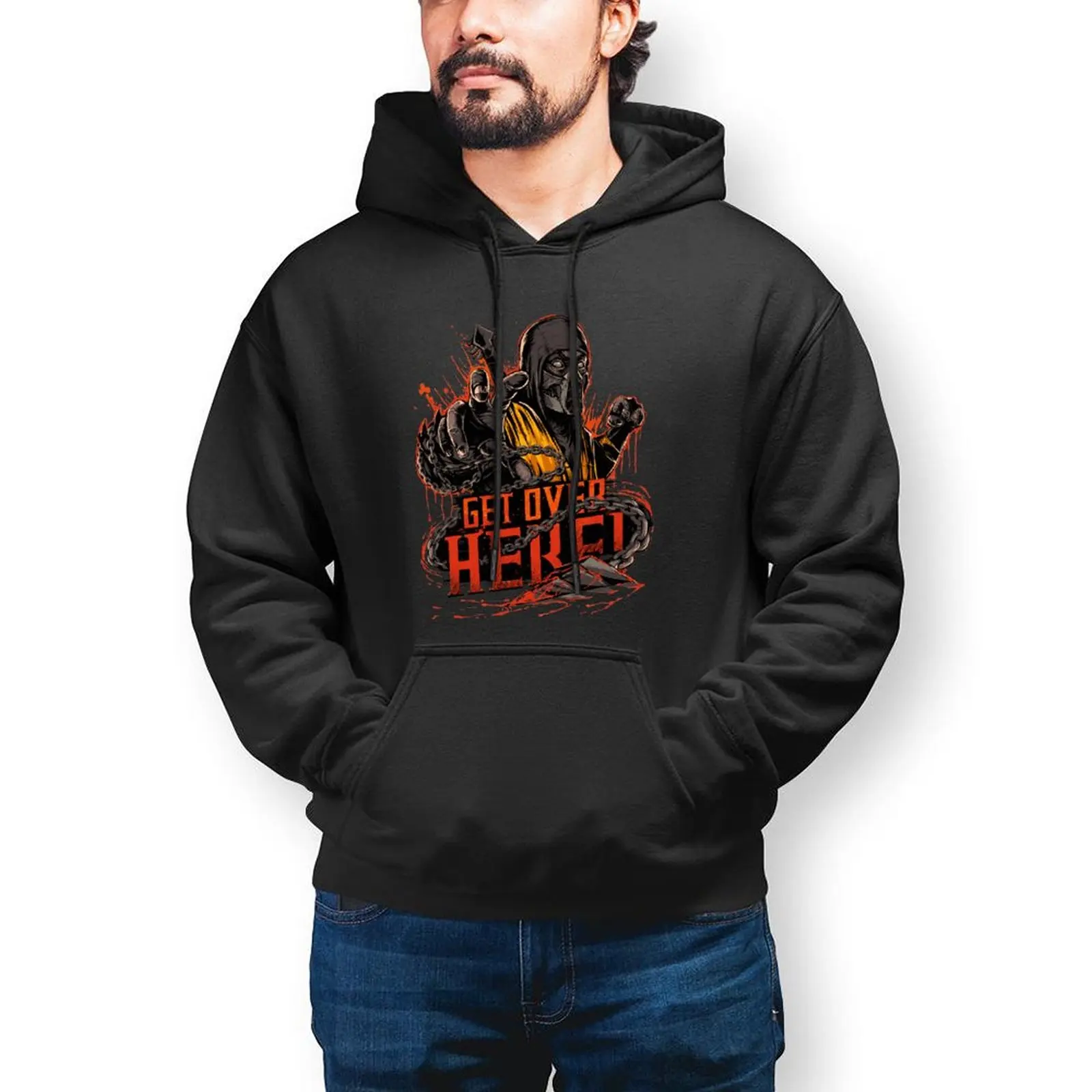 

Mortal Kombat Hoodies Warm Cotton Hoodie Cool Streetwear Long Pullover Hoodie Mens Big