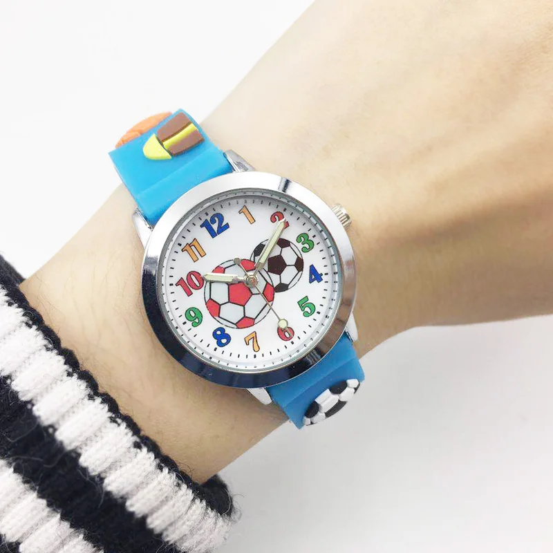 Часы Детские кварцевые аналоговые с силиконовым ремешком и светящимися