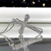 caoshi aesthetic cross pendant necklace for women gorgeous cubic zirconia statement jewelry hot sale wedding jewelry accessories