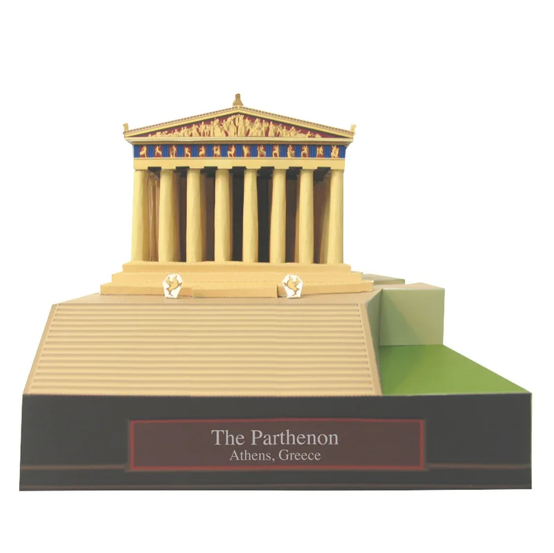 Греческая архитектурная Строительная Бумажная модель атены партенона ручная