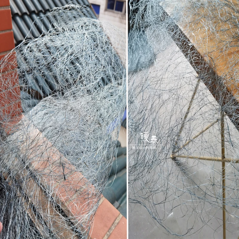 

Irregular Hollowed Mesh Fabric Cyan Lines Texture DIY Props Decor Modeling Design Art Clothes Designer Fabric 43*43cm