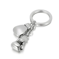 fashion keychain boxing gloves pendant boxer movement keychains diy fighting jewelry mens car keyring souvenir gift