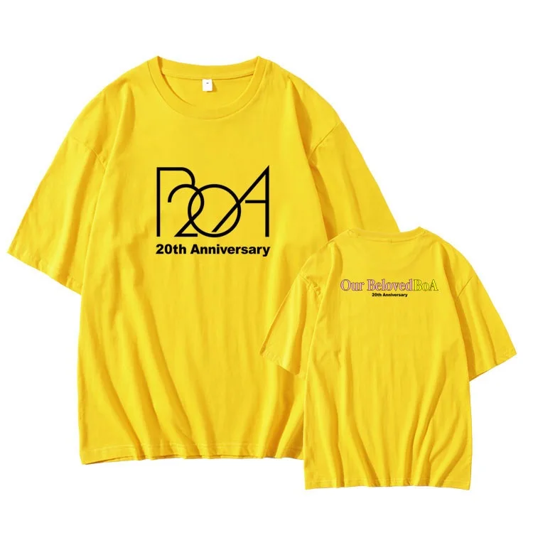 

Summer style kpop boa 20th anniversary our beloved boa same printing t shirt unisex o neck dropped shoulder sleeve t-shirt