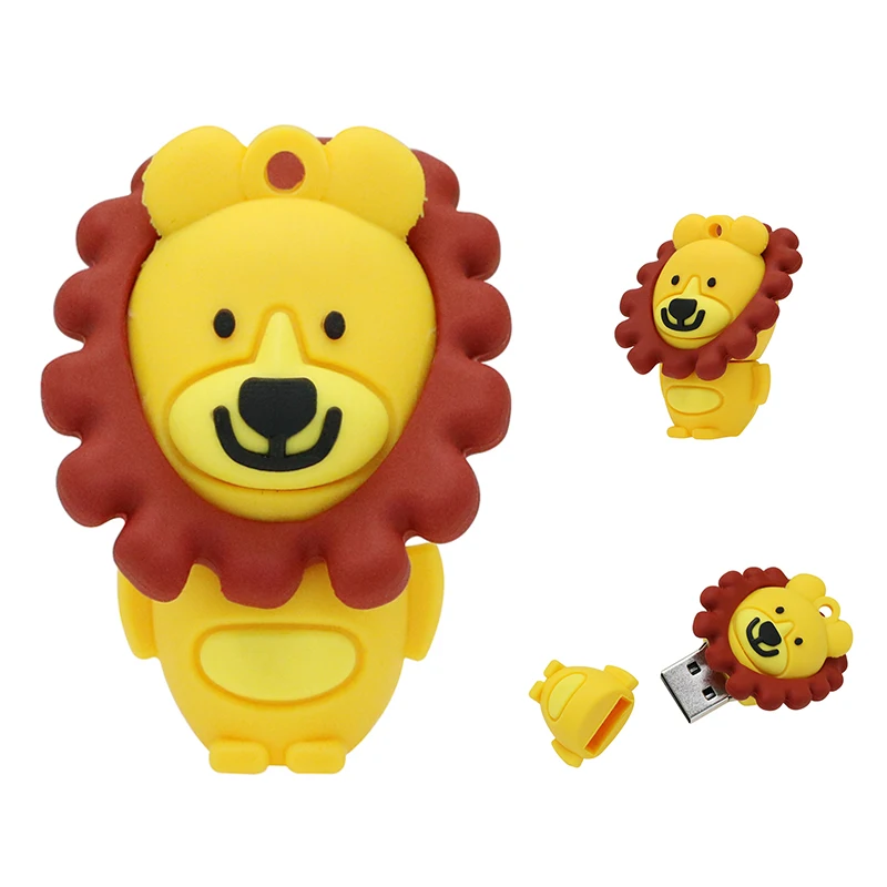 Силиконовый U диск в виде льва USB флеш накопитель флешка 4 ГБ 8 16 32 64 128 256 карта