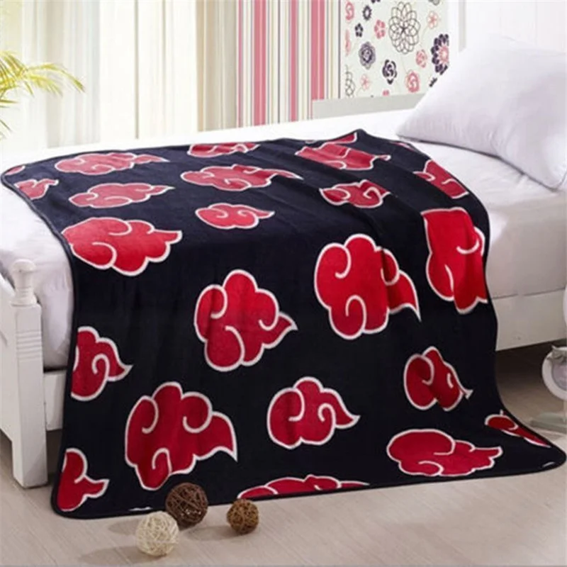 Manta de felpa de Hokage Narutoes Akatsuki para ni&ntilde;os, manta suave y c&aacute;lida de lana de Coral para el hogar, 200x150cm, para invierno-1
