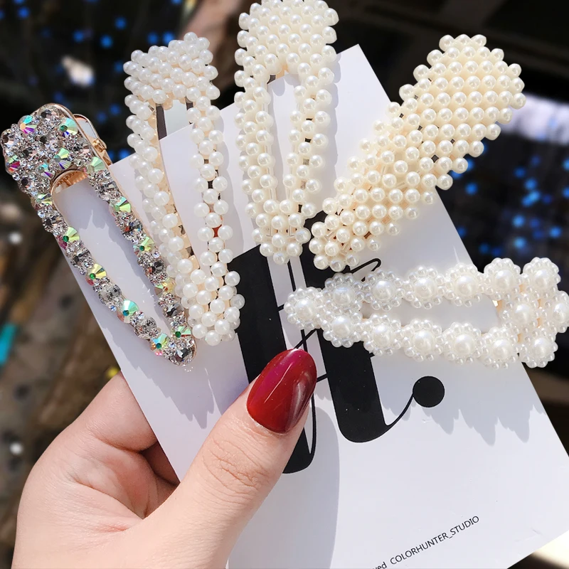 Набор женских аксессуаров для волос с имитацией шпильки жемчугом 3/5 наборов |