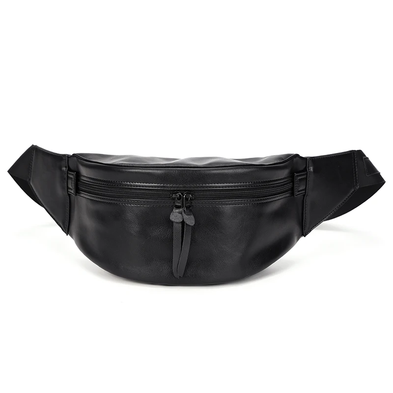 

Casual Unisex Leather Waist Bag Man Waterproof Chest Pack Luxury Brand Designer Fanny Pack 2020 For Male