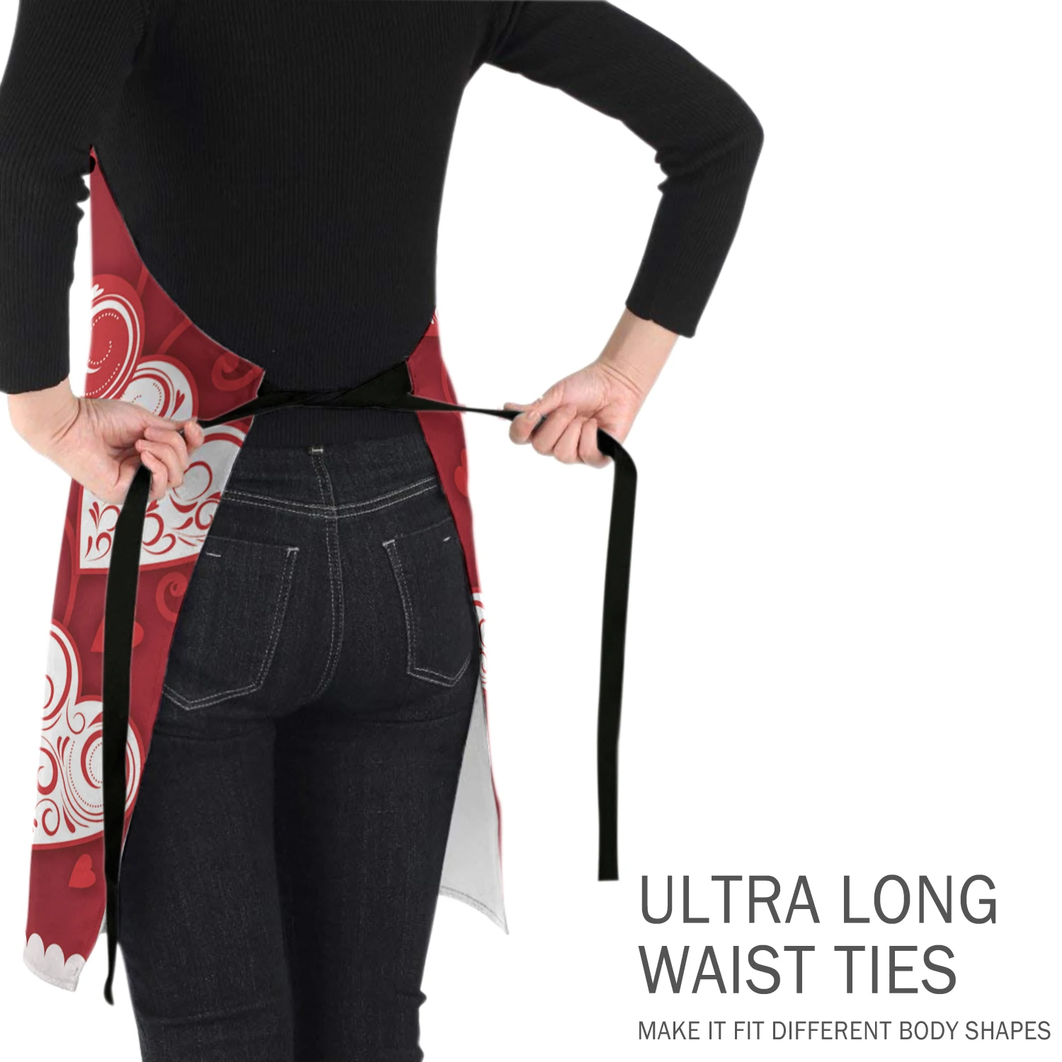 Дизайн сердца на День святого Валентина кухонный фартук для женщины мужчины шеф