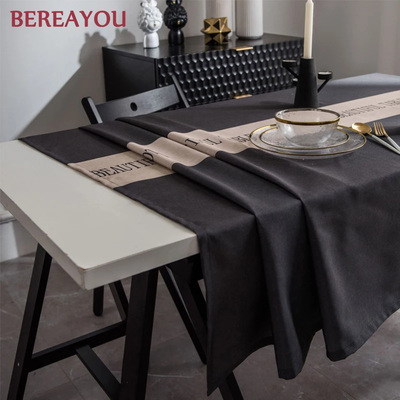 Рождественская скатерть в скандинавском стиле длинная Водонепроницаемая