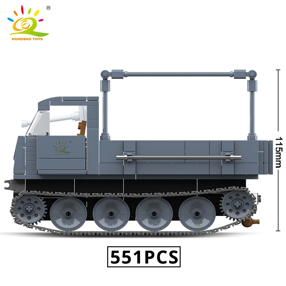 HUIQIBAO 551 шт. WW2 военный ROS/03 полуотслеживаемые строительные блоки для грузовиков
