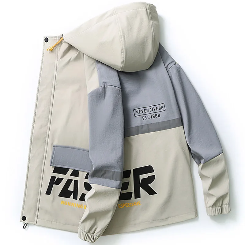 

2021 New Fashion Casual Spring Autumn Men's Jacket Hooded Hip Hop Coat Male High Quality Size M-4XL Cargo Jacket Streetwear