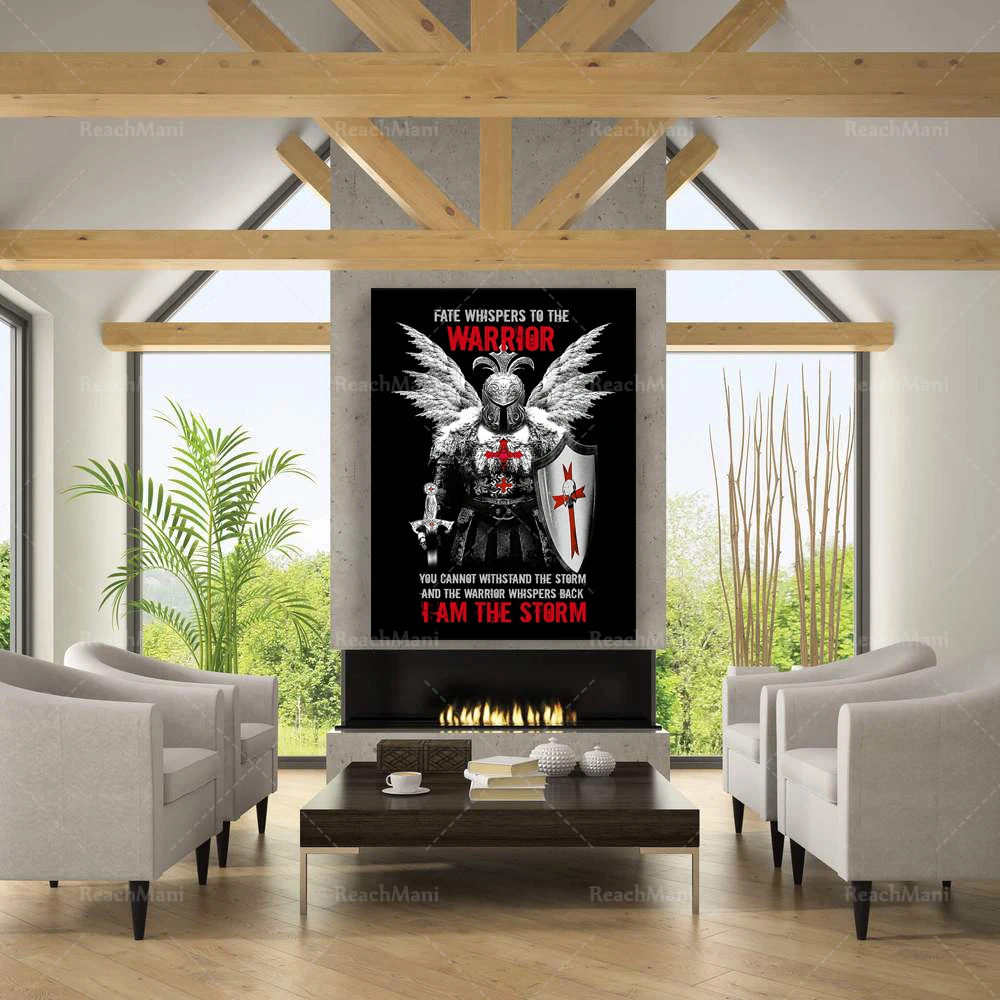 Вы не можете выдерживать шторм я мотивационный постер средневекового рыцаря