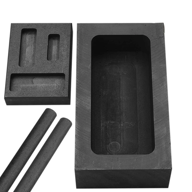 

Uclio 4 Pcs Graphite Ingot Mold Set, 3-In-1 High Purity Graphite Molds with 2 Graphite Stir Rod, 1 KG Graphite Ingot Mould