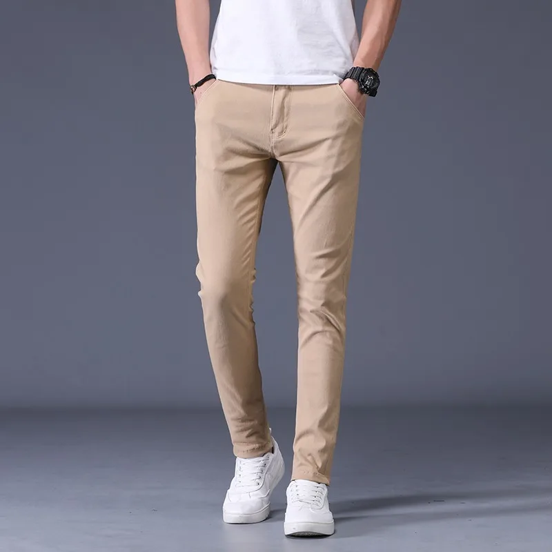 Брюки мужские однотонные из бутика дышащие Стрейчевые хлопковые облегающие