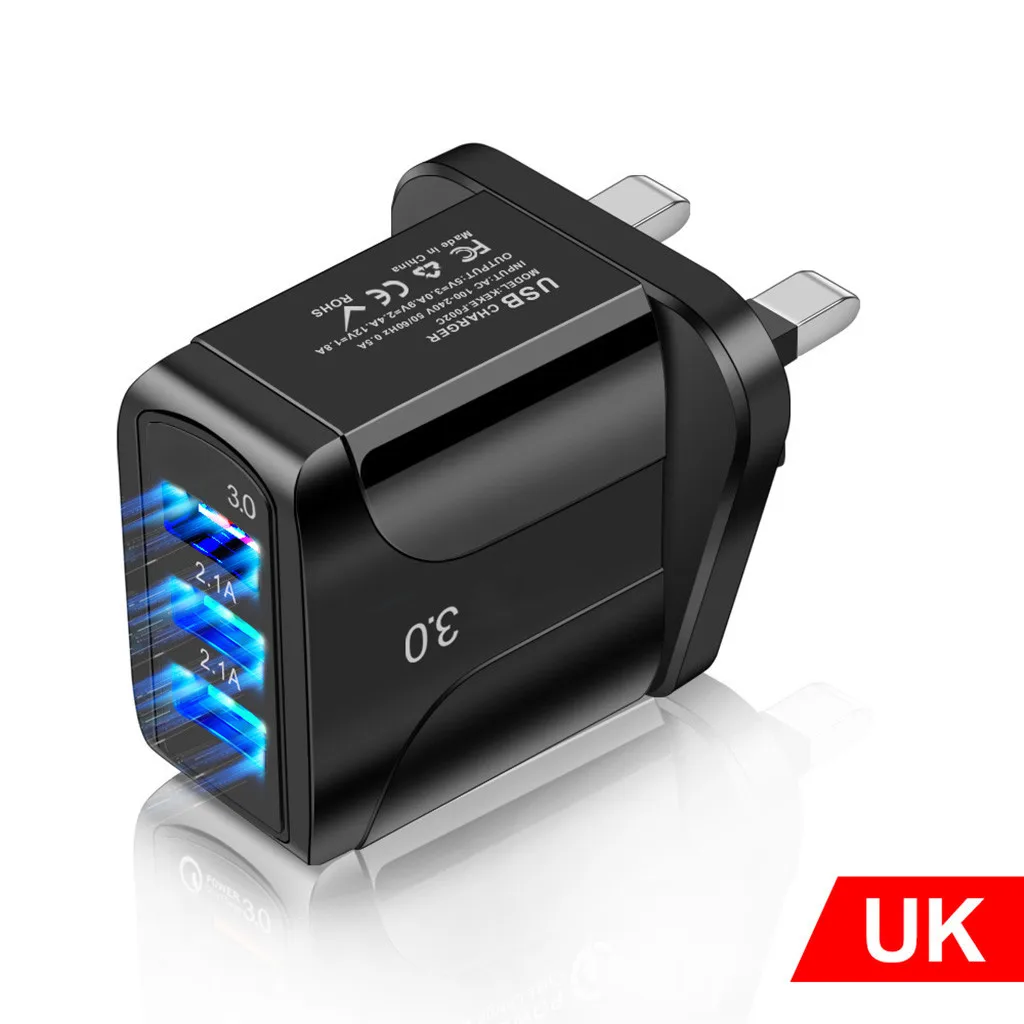 Ouhaobin штепсельная вилка британского стандарта QC 3 0 Зарядное устройство 2.1A USB
