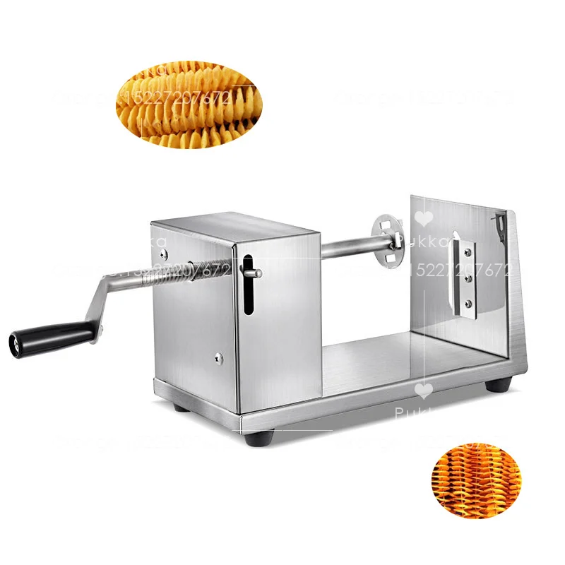 

Household Manual Stainless Steel Rotate Potato Slicer Machine French Fry Vegetable Cutter Potato Tower Maker