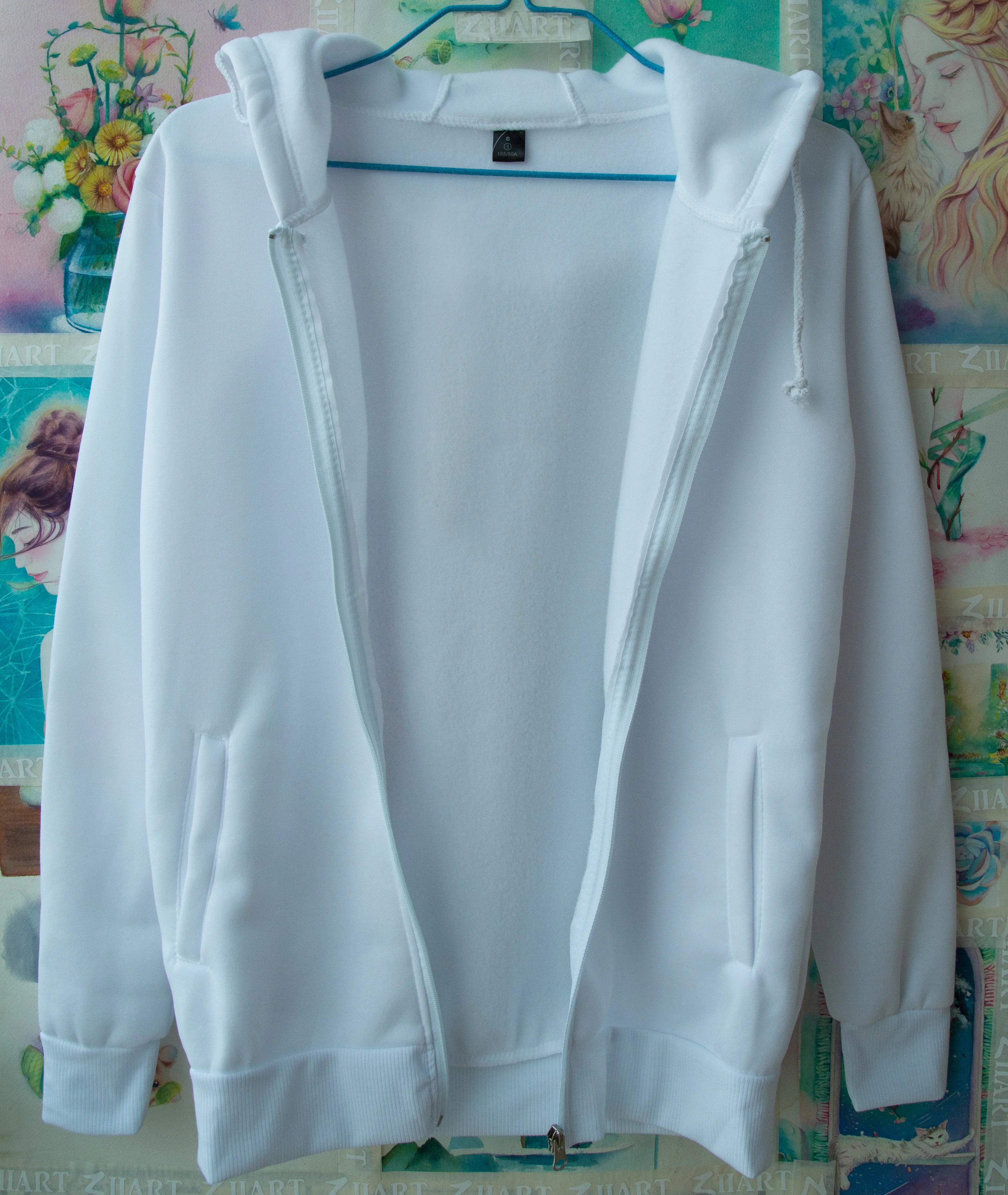 Куртка ZIIART Мужская Флисовая на молнии однотонная верхняя одежда с капюшоном