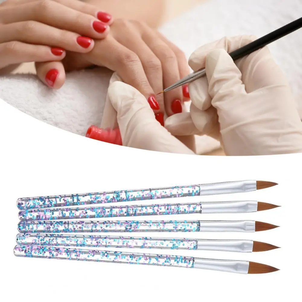 

50% Hot Sale 5Pcs/Set Nail Art Liner Soft Fur Nail Painting Acrylic Painting Brush Pen Tools for Beauty