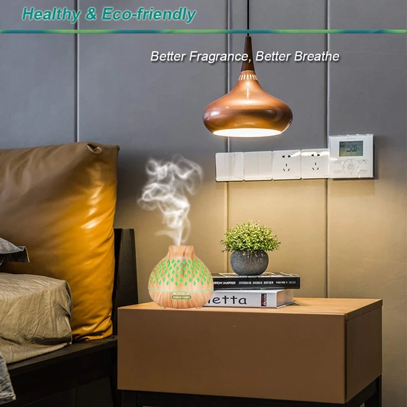 

Essential Oil Diffuser, Cool Mist Waterless Auto Shut-Off, Remote Control,4 Timer Settings, 7 Color LED Lights