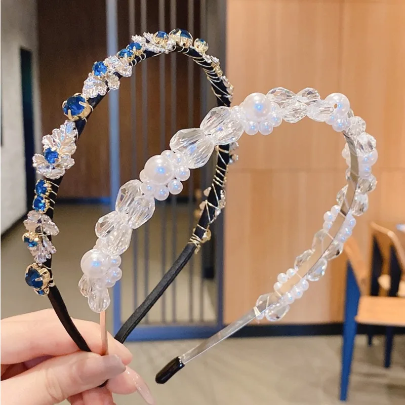 

Xwen 2021 New Leaf Crystal Hairband Women's Headband South Korea Same Style Temperament Hairpin Versatile Fashion Headdress