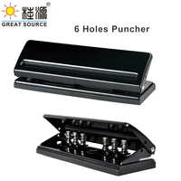 manual metal puncher 6 holes 6mm round document puncher adjust hole distance 6 holes