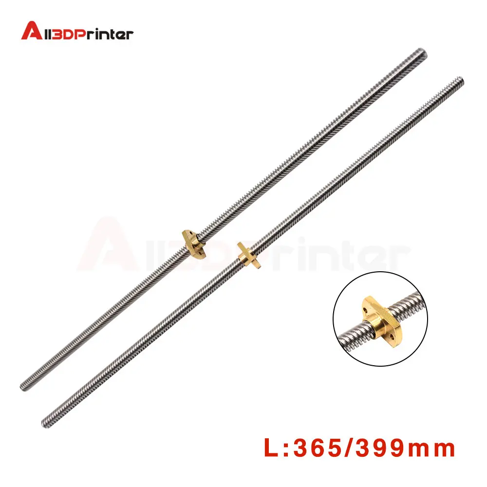 3D printer T8*8 Trapezoidal Rod Ender-3 V2 Lead Screw Z-axis Rods length 365/515MM  with Brass Nut for Ender-3 CR-10S  CR-6 SE