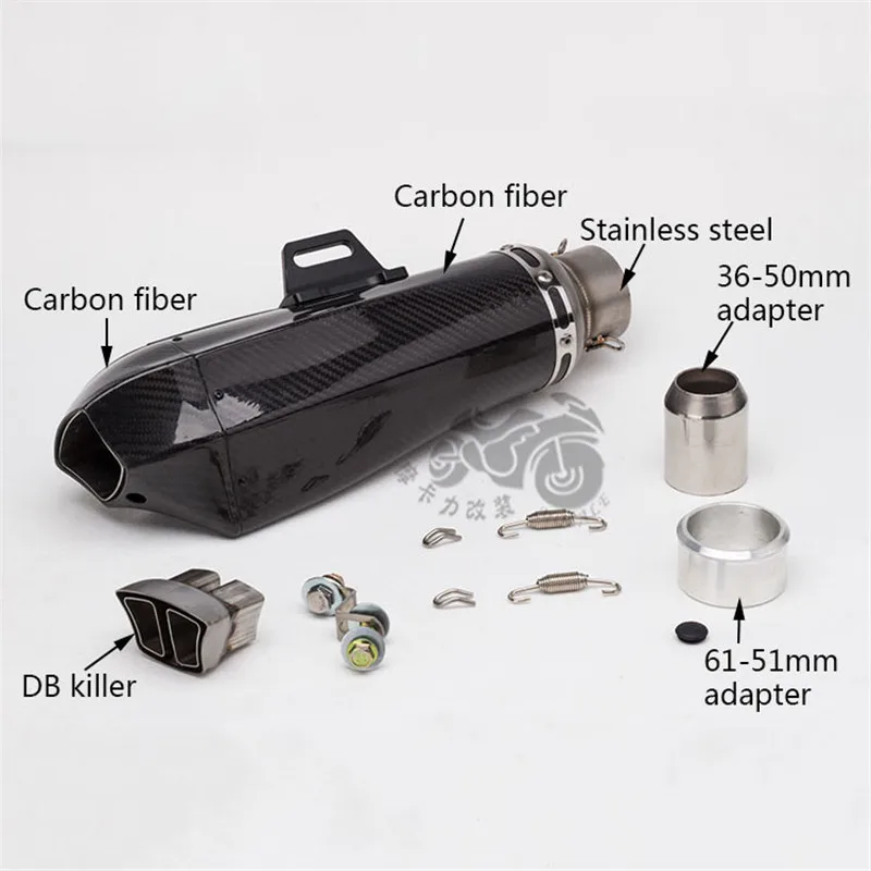 Модифицированная выхлопная труба мотоцикла углеродное волокно Кобра полностью