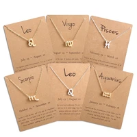 ailodo men women 12 horoscope zodiac sign pendant necklace aries leo 12 constellations necklace fashion jewelry christmas gift